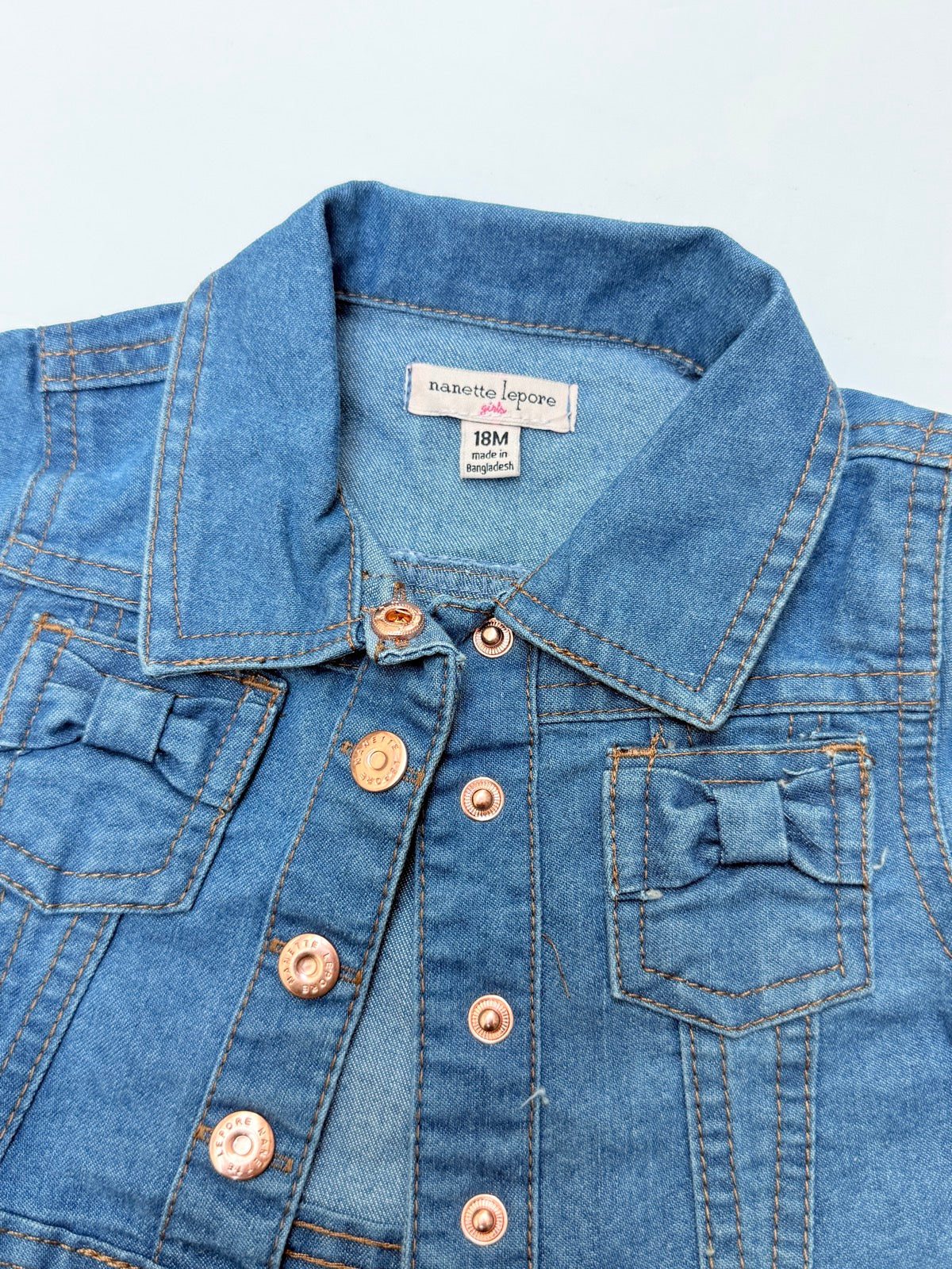 NWT - Nanette Lepore Girls Denim Jacket 18M