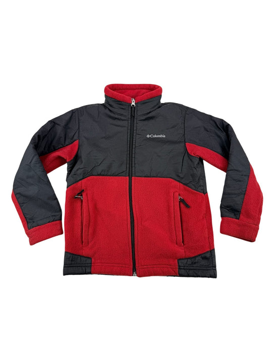 Columbia Red Black Fleece Jacket Size 6/7