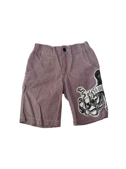 Monster Republic Plaid Shorts with Octopus Patch Size 4