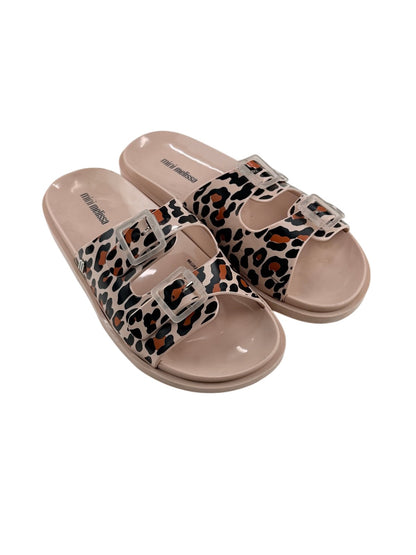 Mini Melissa Leopard Print Slide Sandals Size 4