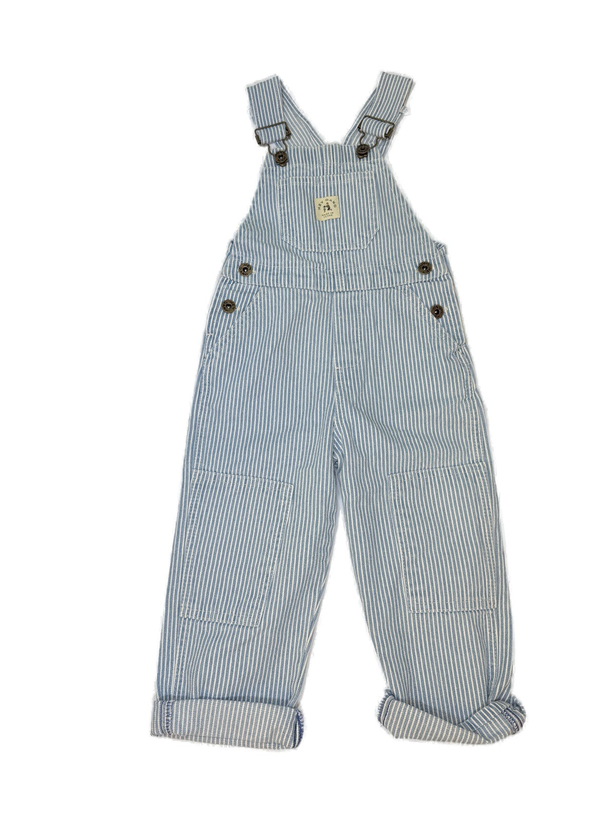 Hey Gang Hickory Stripe Overalls Size 2-3
