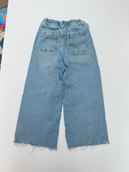 Zara Cropped Wide-Leg Raw Hem Jeans 4-5Y