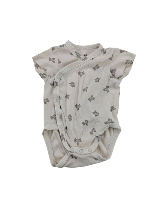 H&M Teddy Bear Print Bodysuit Size 3M