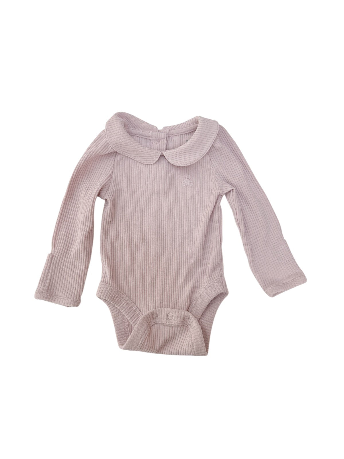 Baby Gap Pink Ribbed Peter Pan Collar Bodysuit 0-3m