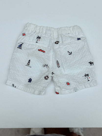 Next White Embroidered Seersucker Shorts 1.5-2y