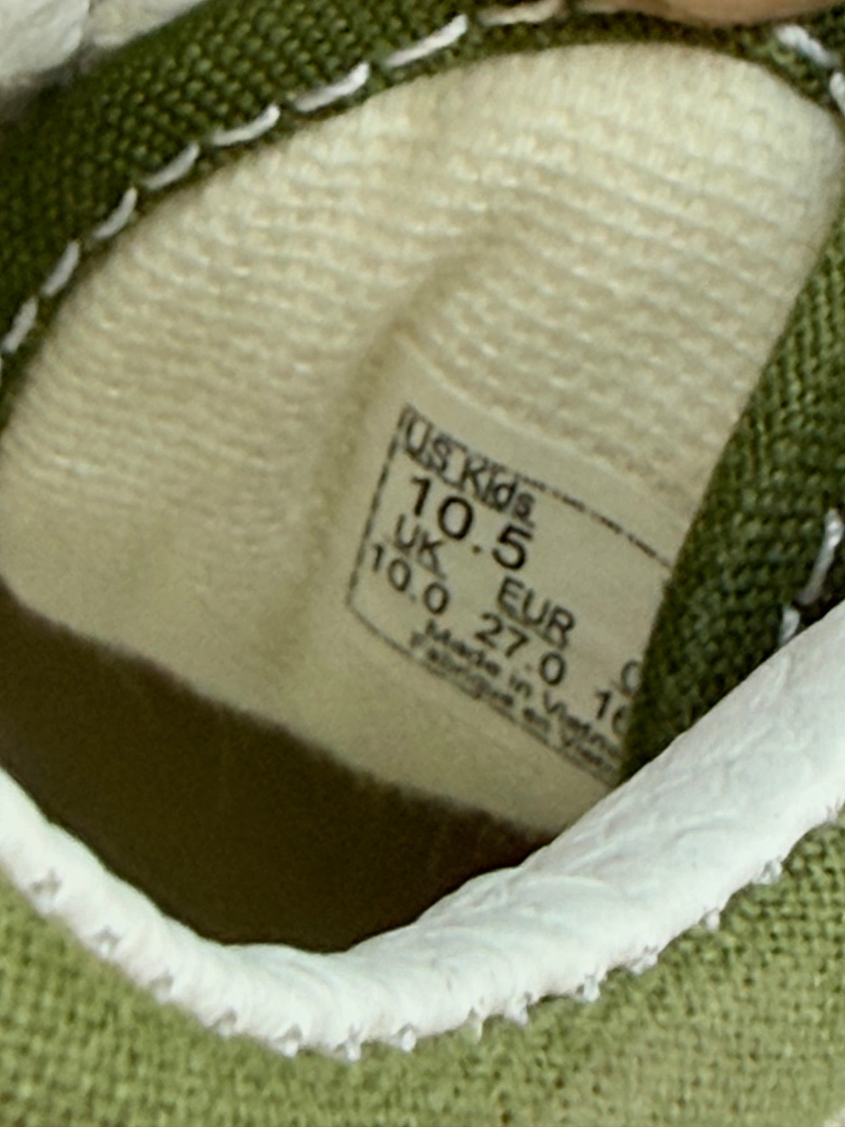 Vans Old Skool Green Sneakers Kids Size 10.5