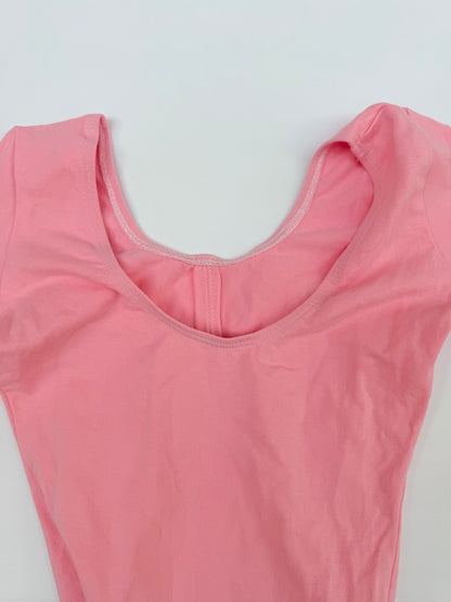 Pink Short Sleeve Dance Leotard Bodysuit Size 7/8