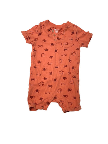 Joe Fresh Orange Sun Print Romper 6-12M