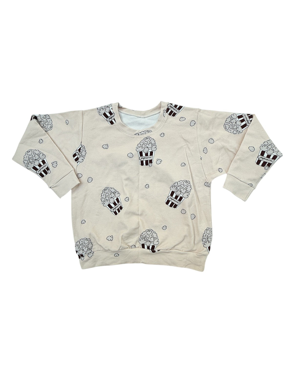 Popcorn Print Crewneck Sweatshirt Unknown Size