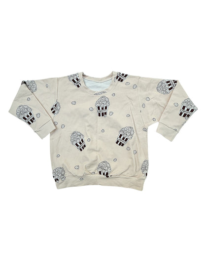 Popcorn Print Crewneck Sweatshirt Unknown Size