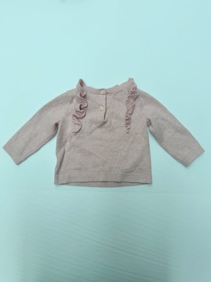Baby Gap Pink Ruffle Sweater 9-12M