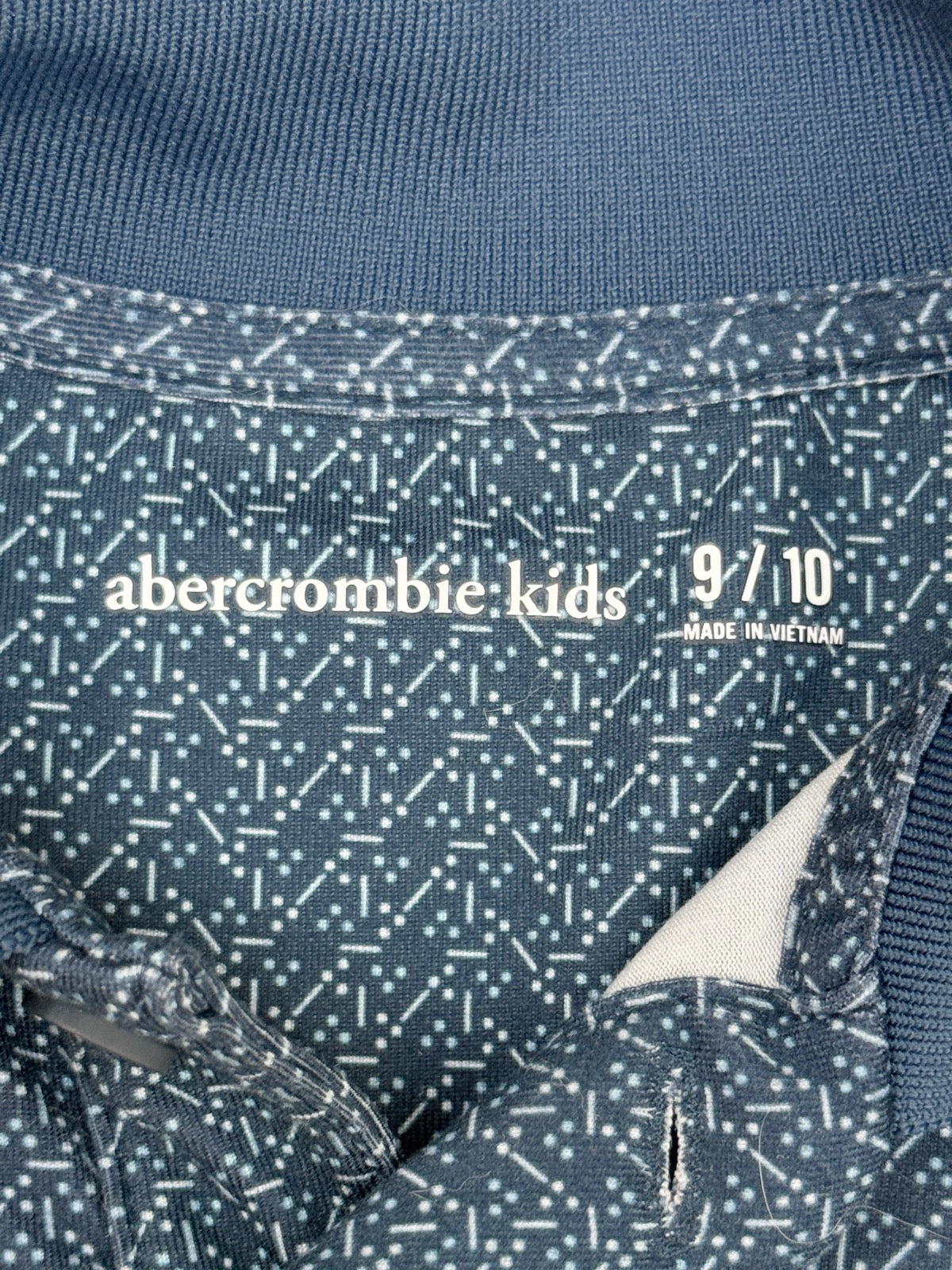Abercrombie Kids Navy Geo Print Polo 9/10