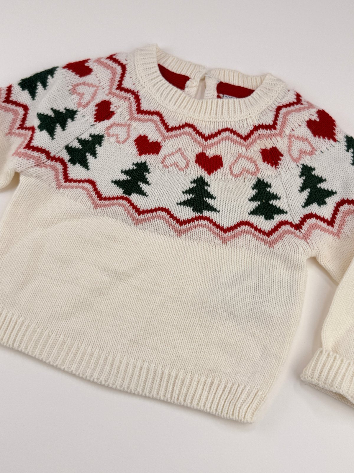 MO kids Fair Isle Christmas Tree Sweater 9/12M