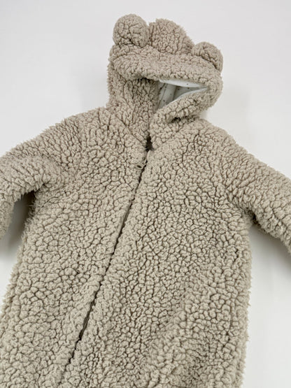 Zara Beige Sherpa Bear Snowsuit 3-6M