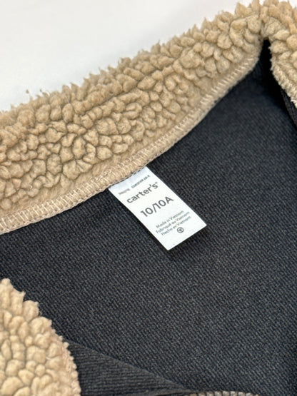 Carter's Black Quarter-Zip Sherpa Collar Size 10