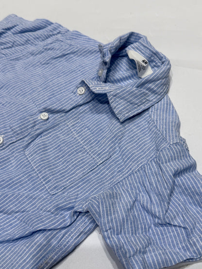 H&M Blue Stripe Linen Shirt 3T