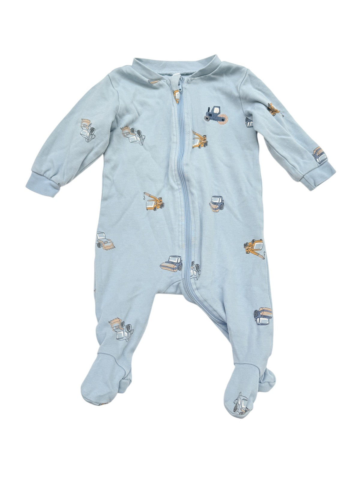 Pekkle Construction Trucks Footed Sleeper 3M