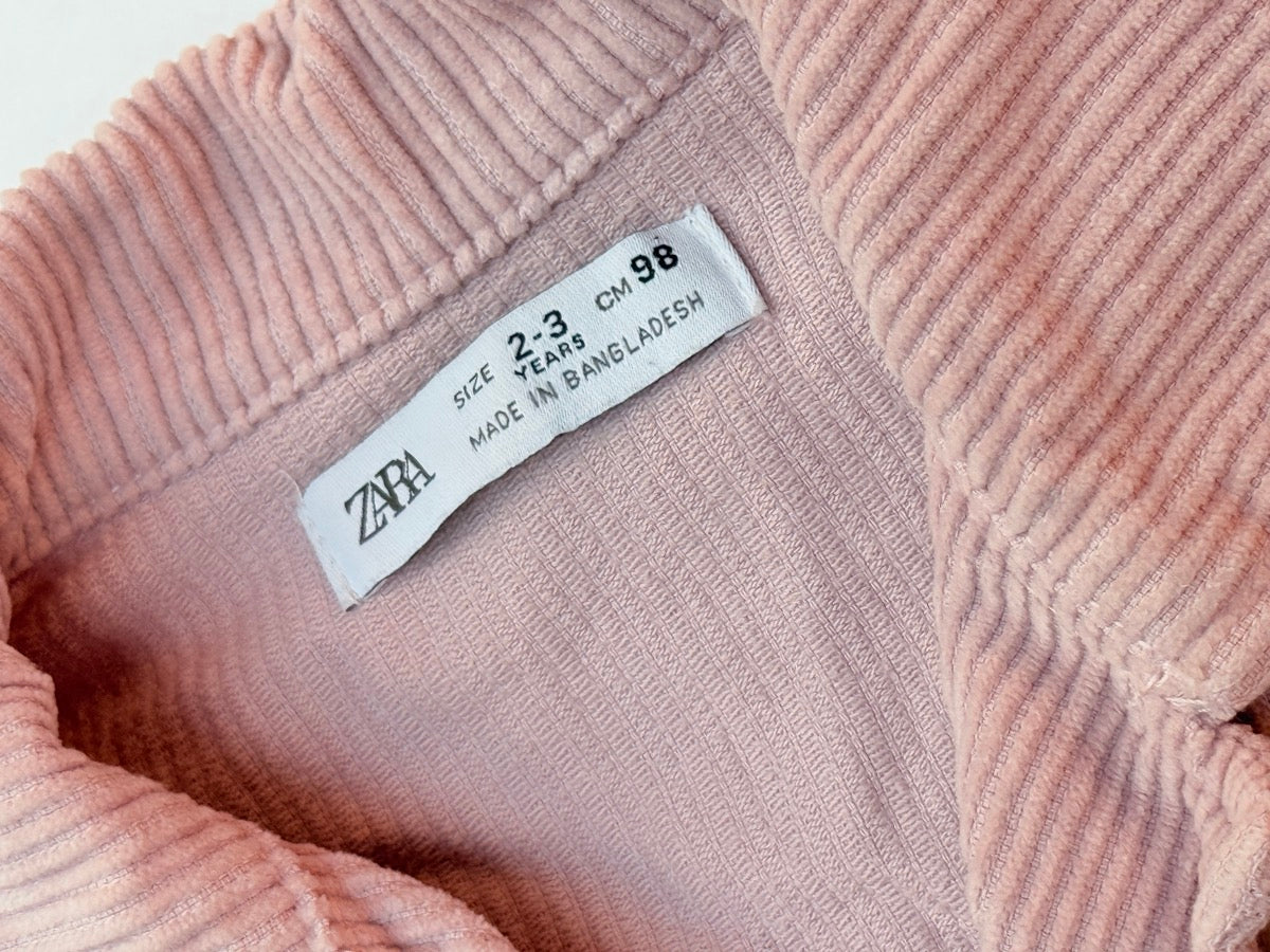 Zara Pink Corduroy Shirt Size 2-3Y