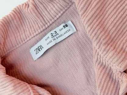 Zara Pink Corduroy Shirt Size 2-3Y