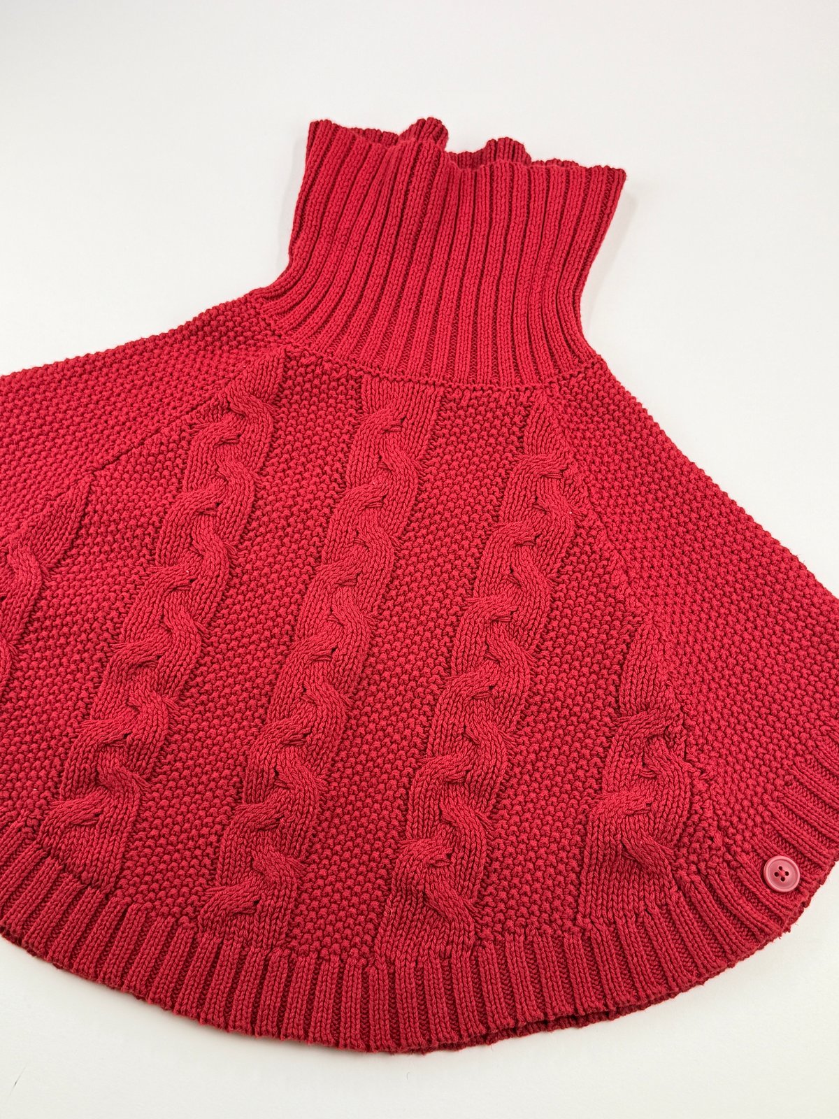 carter's Red Cable Knit Poncho Sweater 4T