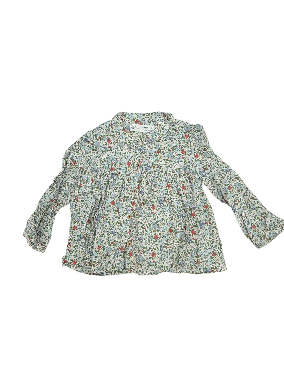 Zara Baby Floral Button Blouse 12-18m