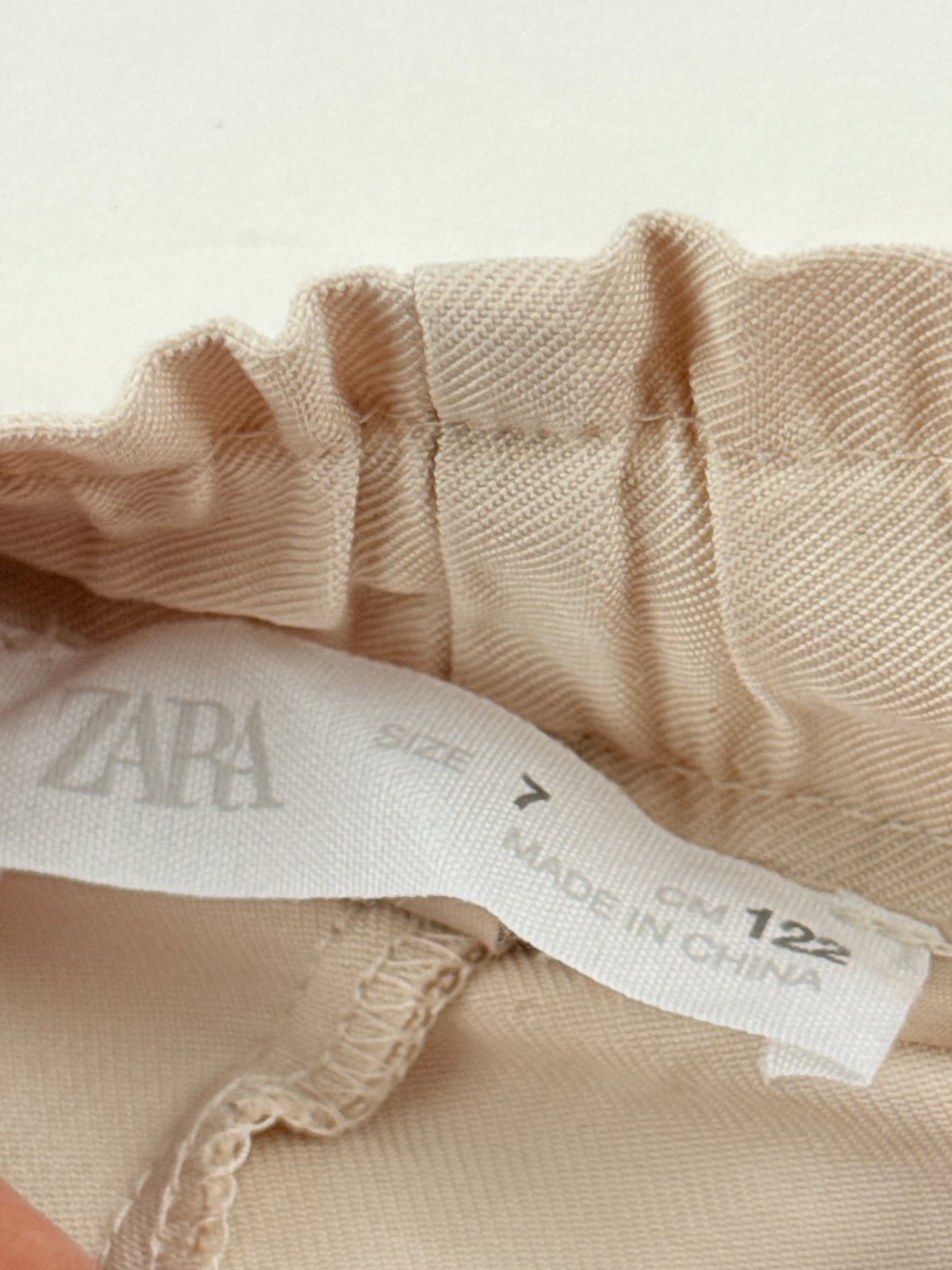 Zara Beige Paperbag Waist Shorts Size 7