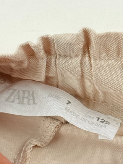 Zara Beige Paperbag Waist Shorts Size 7