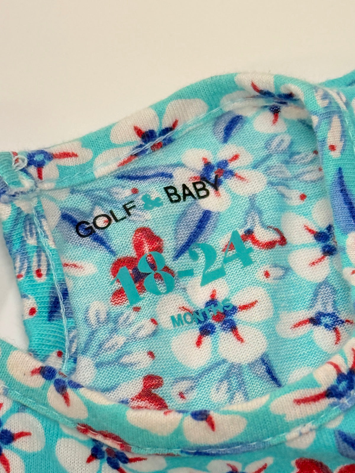 Golf Baby Teal Floral Dress 18-24m