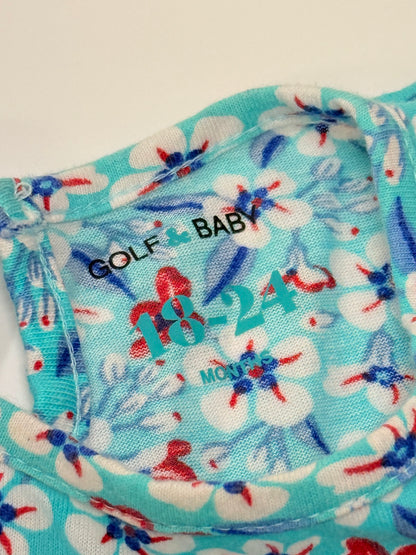 Golf Baby Teal Floral Dress 18-24m