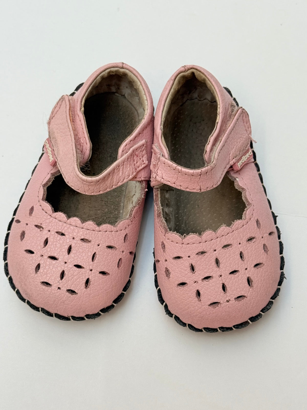 Pediped Pink Perforated Mary Jane Crib Shoes
