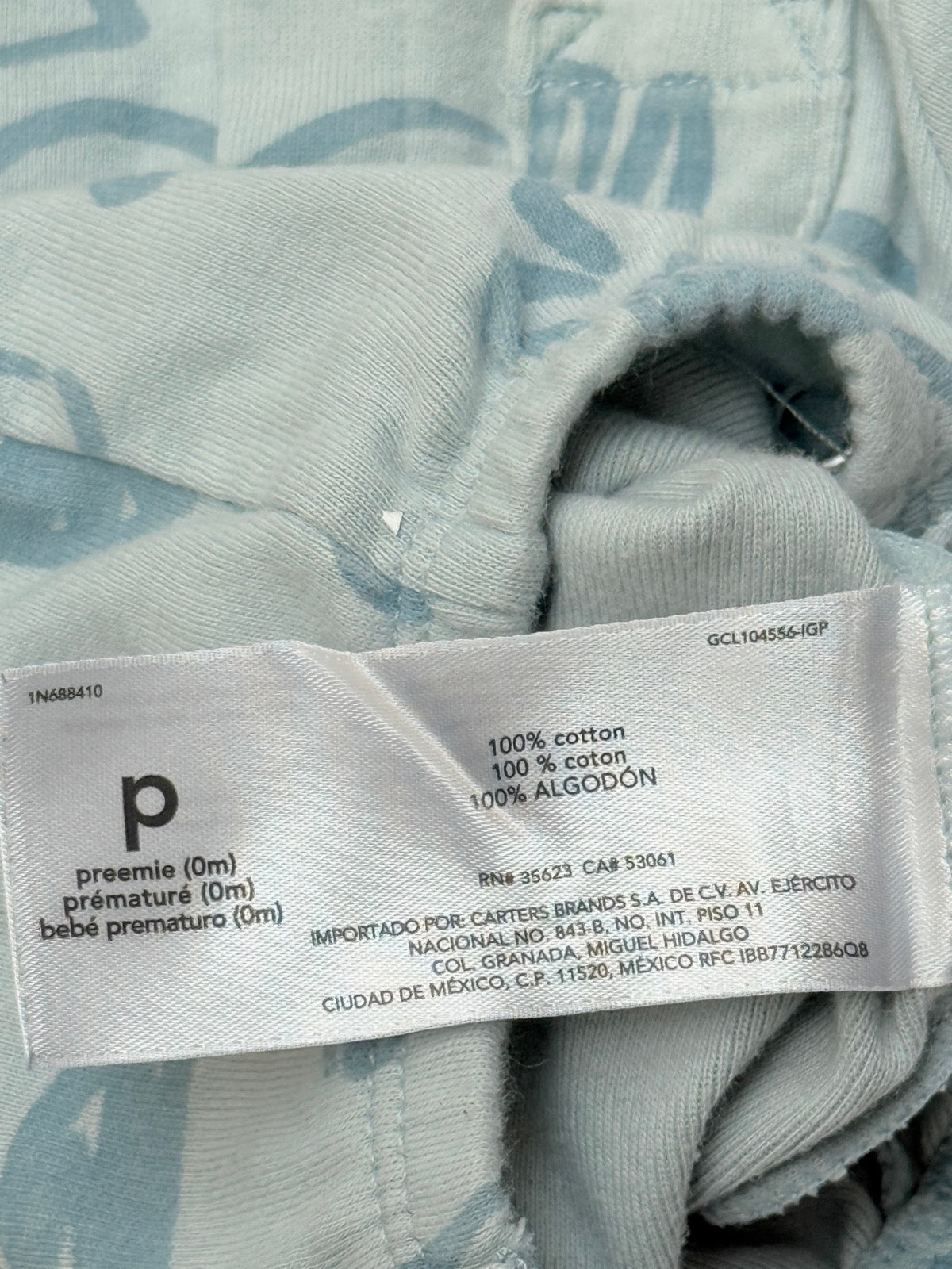 Carter's Dog Print Sleeper Preemie 0M