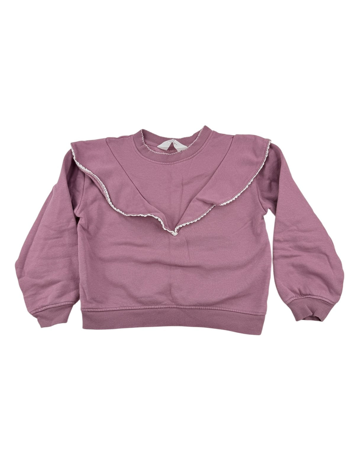 H&M Mauve Ruffle Sweatshirt Size 6-8Y