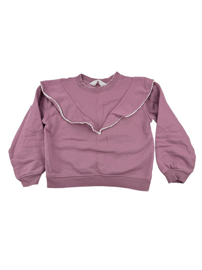 H&M Mauve Ruffle Sweatshirt Size 6-8Y