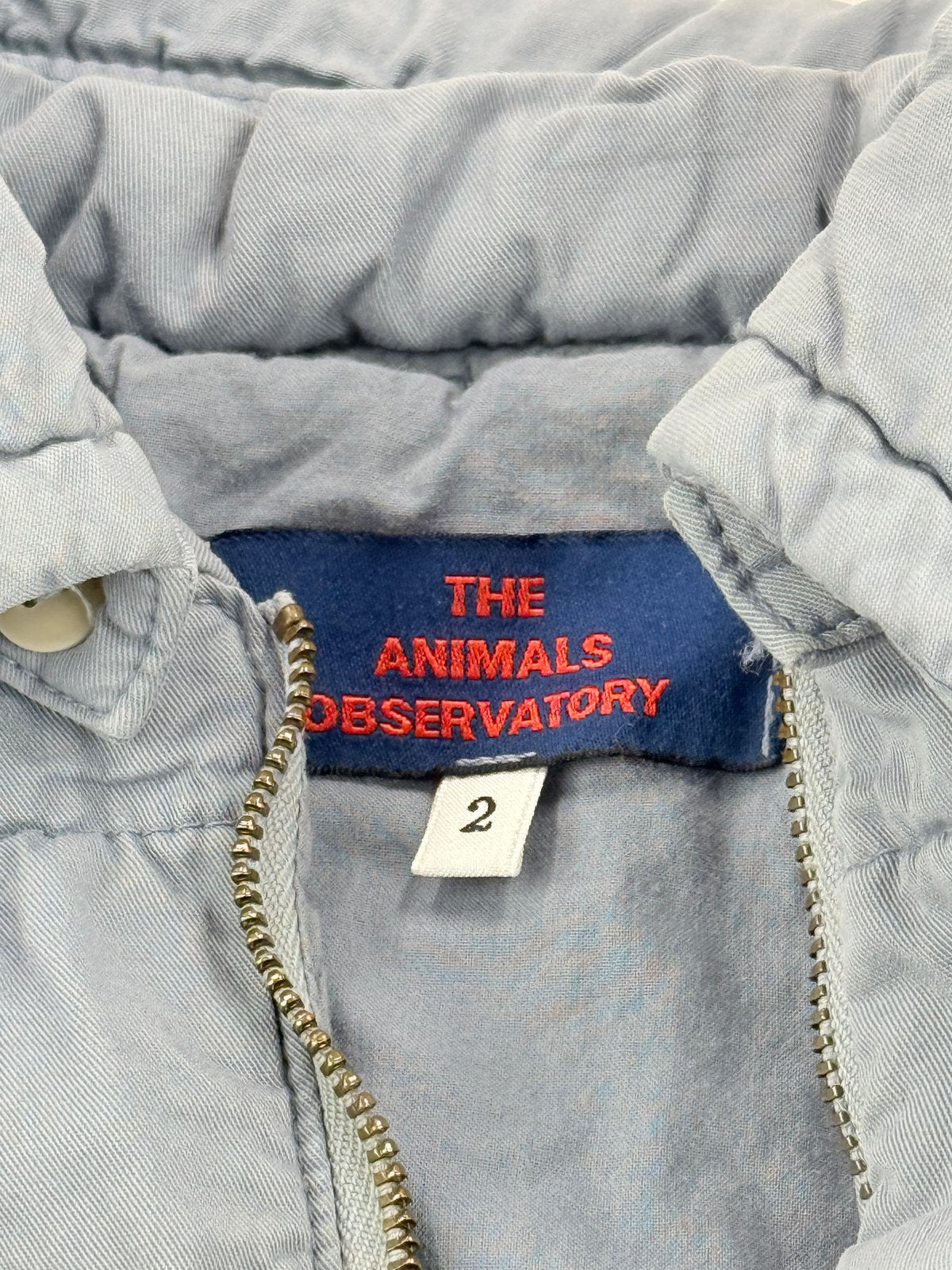 The Animals Observatory Quilted Blue Jacket Size 2T