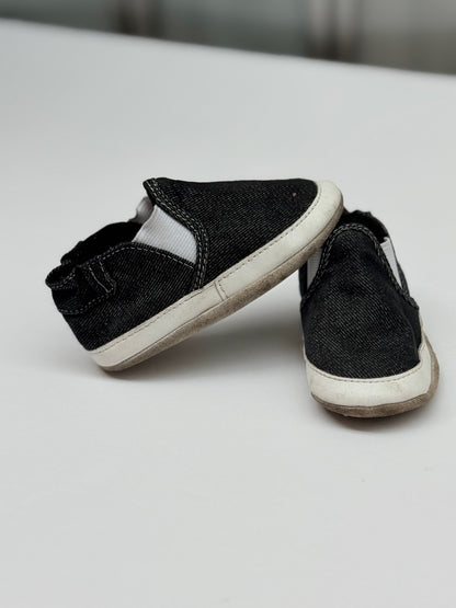 Black Denim Slip-On Toddler Sneakers 12-18M