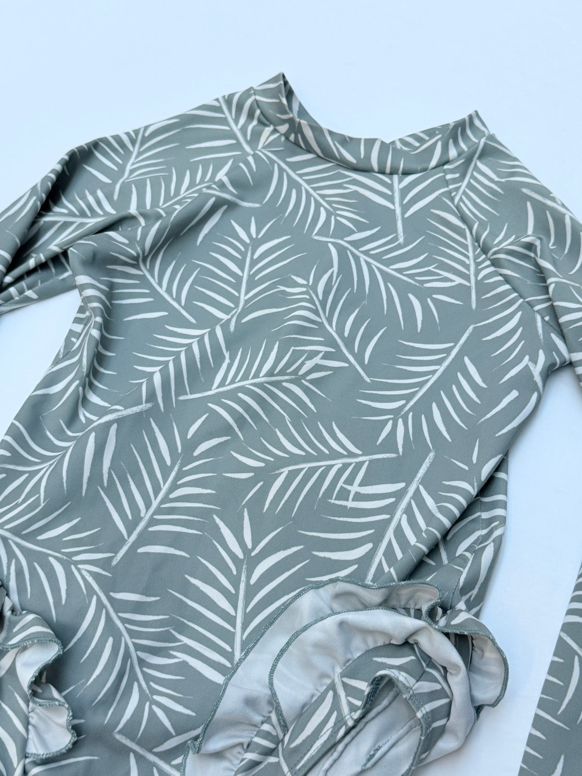 Imagine Perry Palm Print Rashguard Swimsuit 7/8