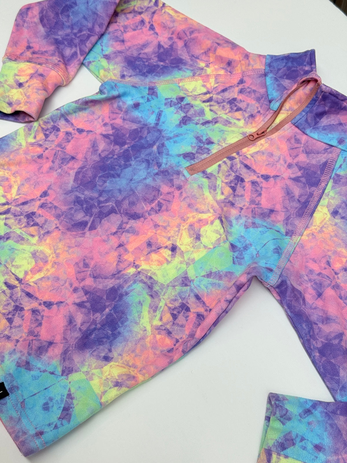 Deux par Deux Tie-Dye Quarter-Zip Baselayer Size 5