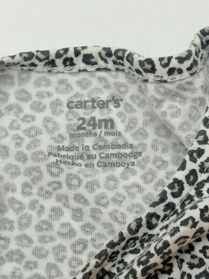 Carter's Leopard Print Peplum Romper 24M