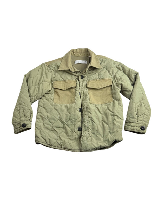 Zara Green Quilted Jacket Size 3-4Y