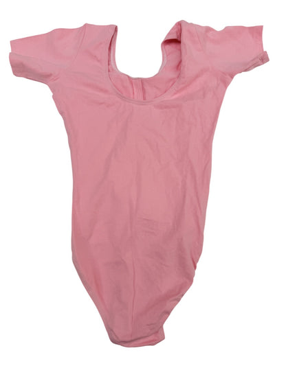Pink Short Sleeve Dance Leotard Bodysuit Size 7/8