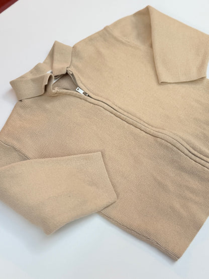H&M Beige Zip Knit Cardigan 3-4T