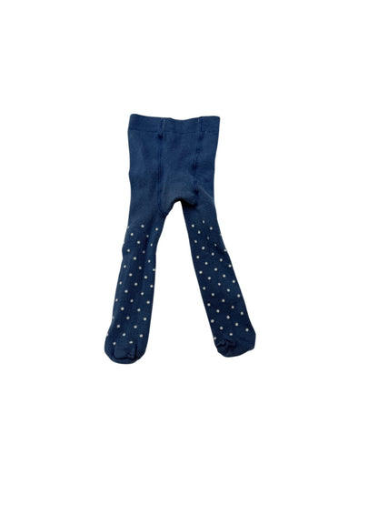 Navy Polka Dot Footed Tights 6-12m