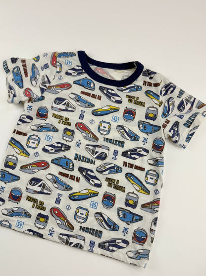 Train Print Short Sleeve T-Shirt Size 2T