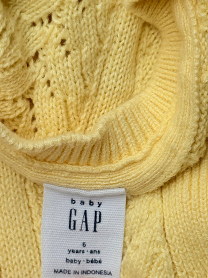 baby GAP Yellow Pointelle Knit Cardigan 5T