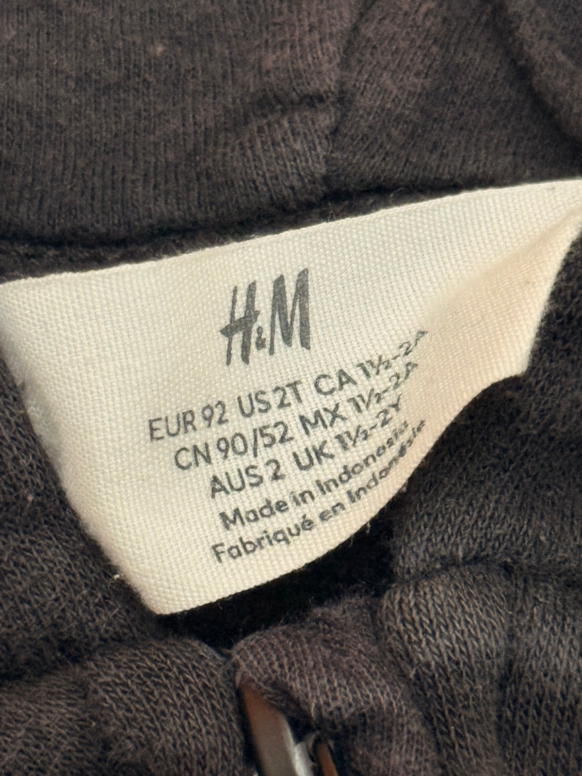 H&M Black Zip-Up Hoodie 2T
