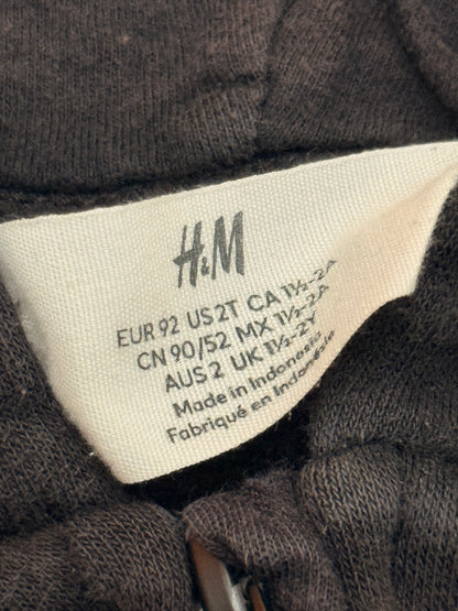 H&M Black Zip-Up Hoodie 2T