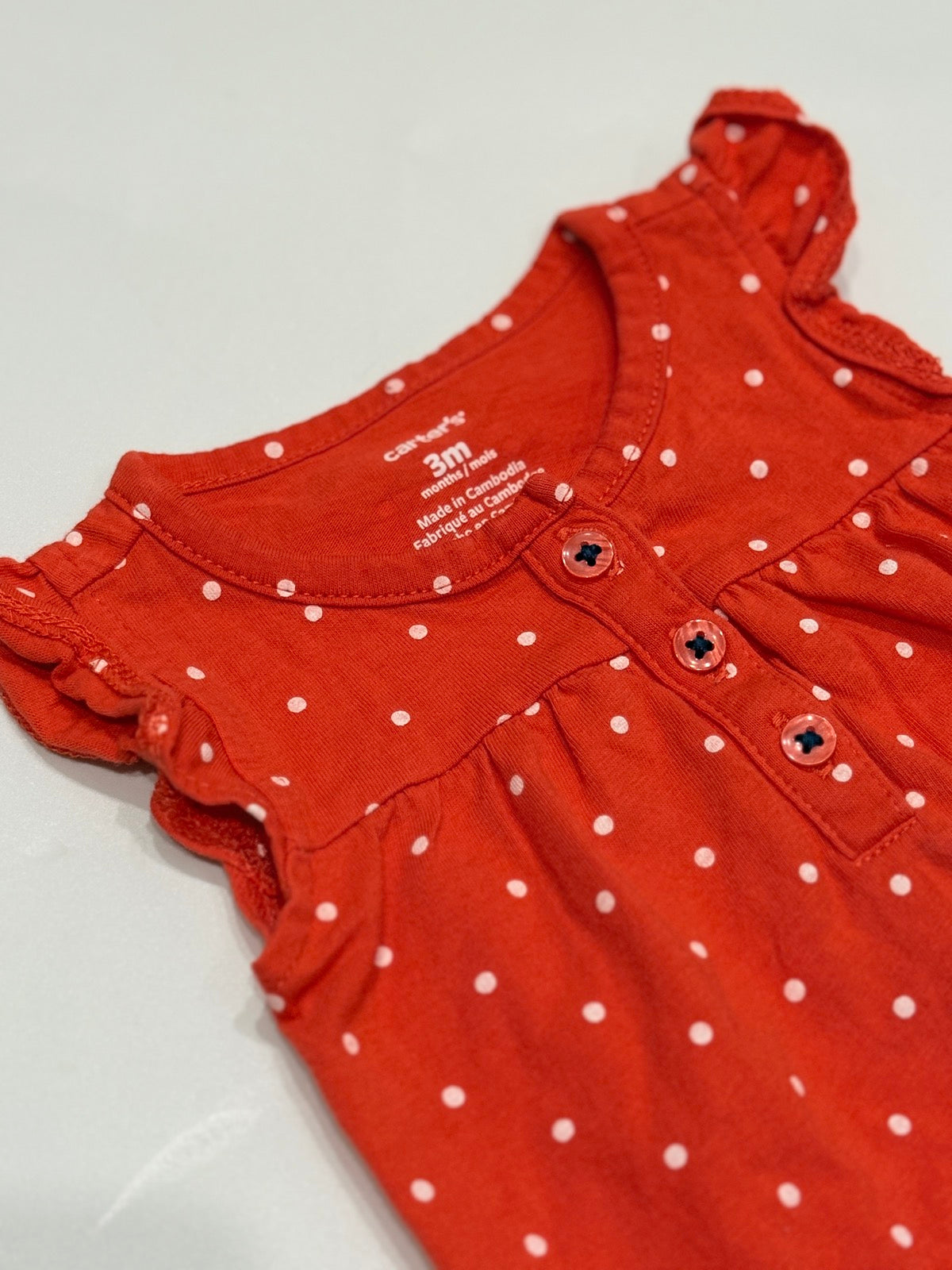 Bodysuit Carter's Red Polka Dot 3m