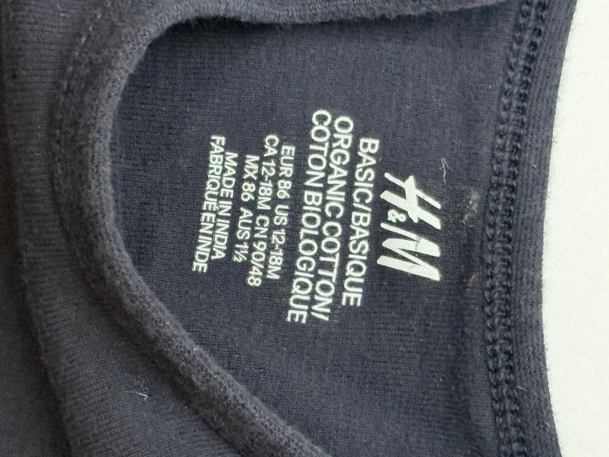 H&M Black Organic Cotton Top 12-18M