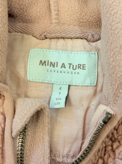 Mini A Ture Pink Sherpa Zip Hoodie 4T
