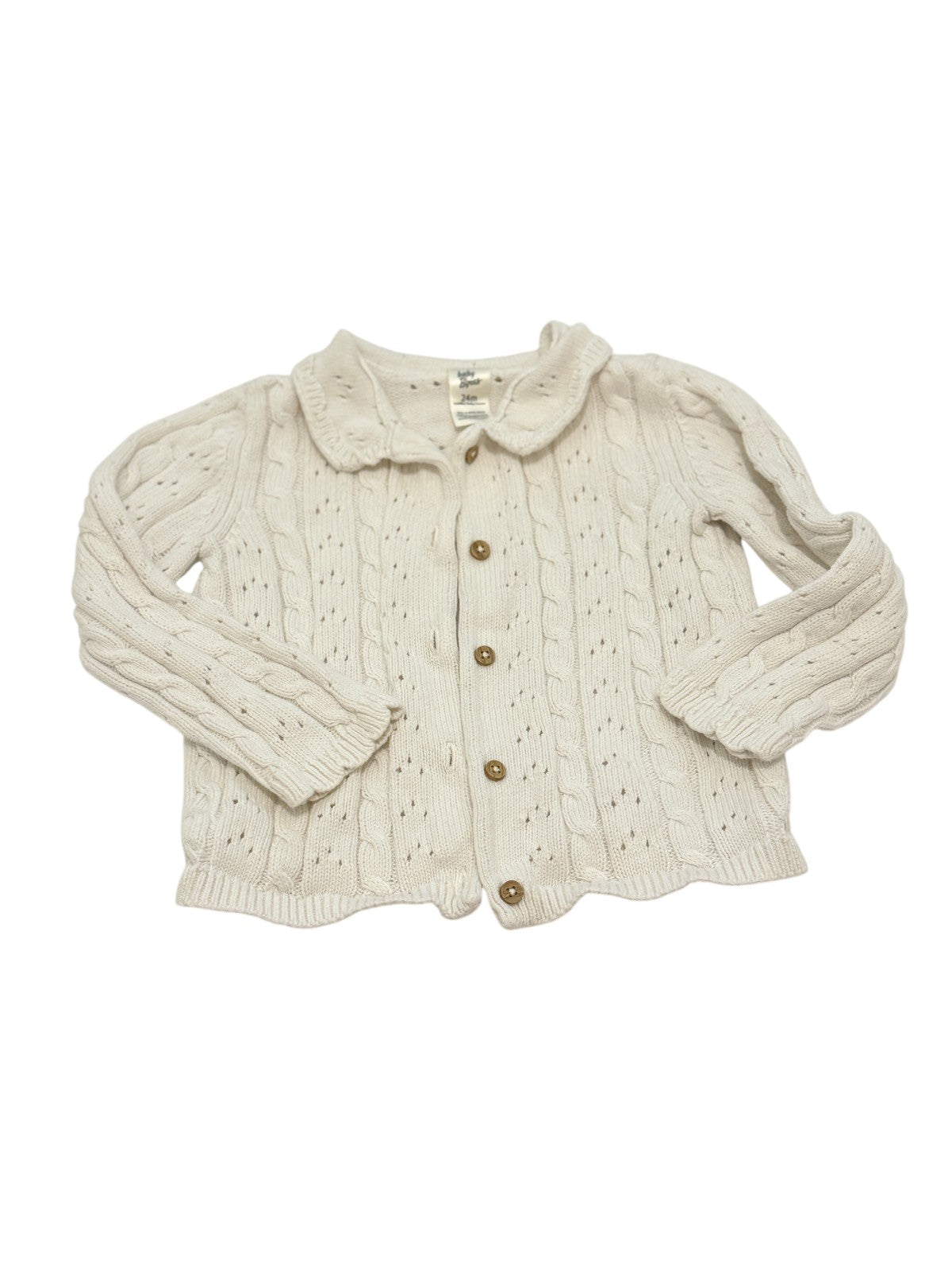 Baby B'gosh Cream Cable Knit Cardigan 24M